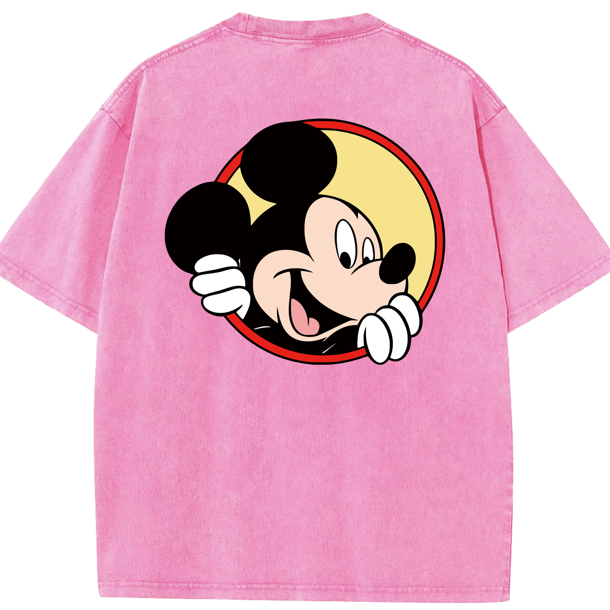 （画像用） ミッキーマウス Mickey Mouse 綿100% ヴィンテージ風 半袖Tシャツ（背面プリント）